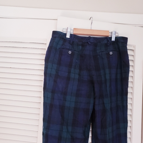 brooks brothers Catherine deep green plaid wool trousers pants 6 watch - Picture 8 of 8